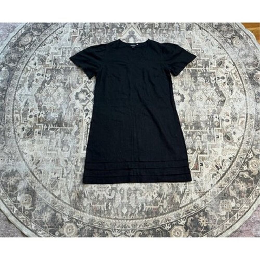 Nicole Miller Dress Womens Size S Black V-Neck Shift Knee Length Short